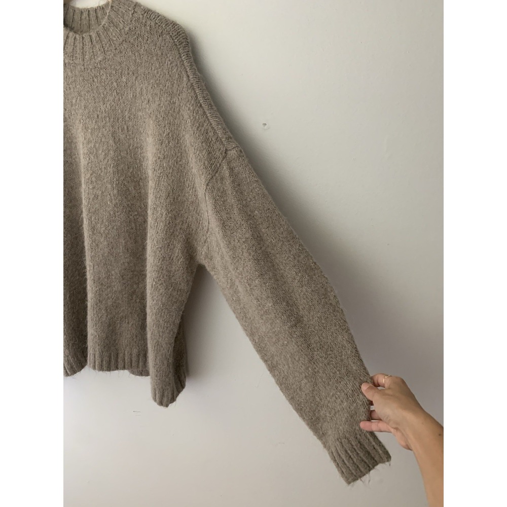 Pistola Carlen Sweater Taupe Mock Neck XL  Oversized Cozy Soft Neutral Pullover - Picture 3 of 10
